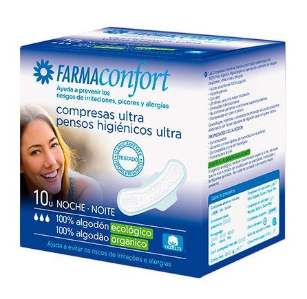 Farmaconfort Compresas Con Alas Noche 10 Unidades Comprar Y Ofertas